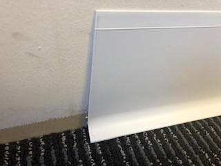 White PVC Sit on Skirting 100mm / 4 Inch Safety Flooring