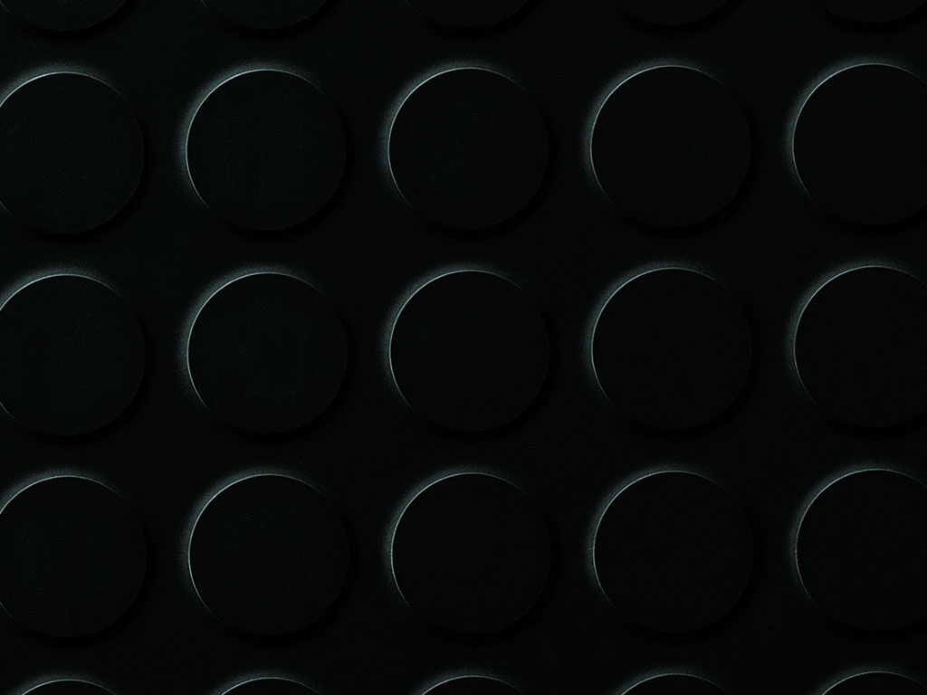 Planet Rubber Flooring - Mars Black Studded Tile 