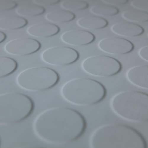 Planet rubber flooring - Mars Mid Grey studded tile  Safety Flooring