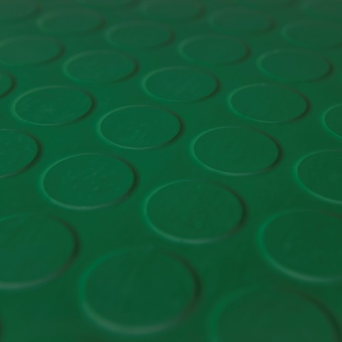 Planet Rubber Flooring - Mars Green Studded Tile 