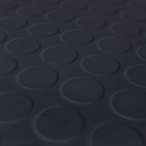 Planet rubber flooring - Mars Dark Grey studded tile Safety Flooring