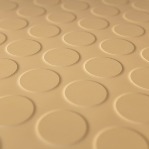 Planet rubber flooring - Mars Cream studded tile  Safety Flooring