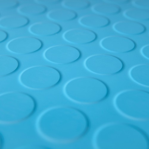 Planet Rubber Flooring - Mars Cool Blue Studded Tile