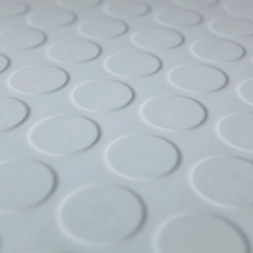 Planet rubber flooring - Mars Light Grey studded tile Safety Flooring