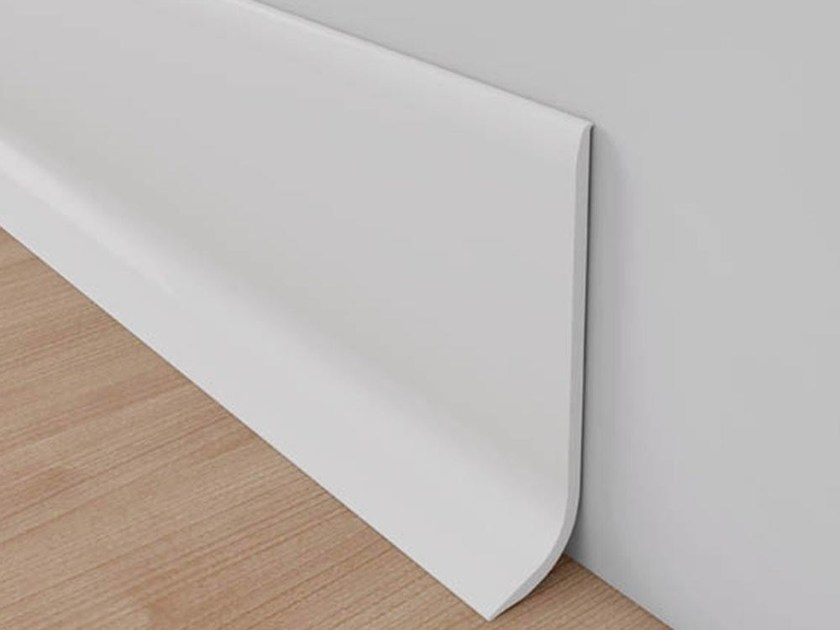 White PVC Sit on Skirting 150mm / 6 Inch Safety Flooring