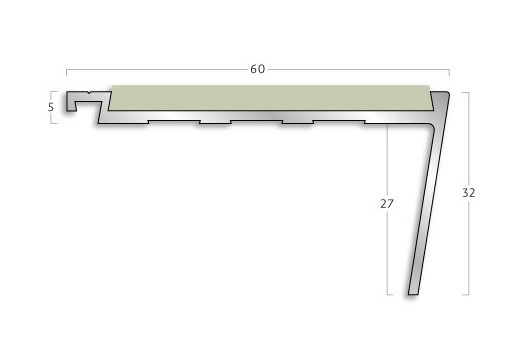 Stair Nosings Gradus stair nosing - G51 Rake Back