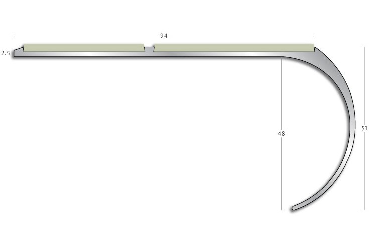 Stair Nosings Gradus stair nosing - AR10 Bullnose