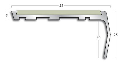 Stair Nosings Gradus stair nosing - PG1 Kinked Face