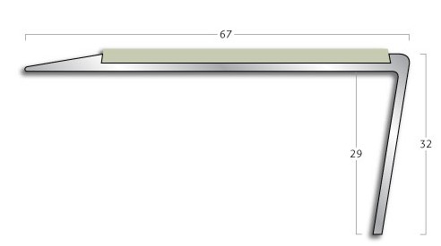 Stair Nosings Gradus stair nosing - AK50A Rake back