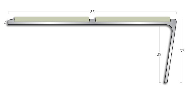 Gradus stair nosing - AK52 Rake Back