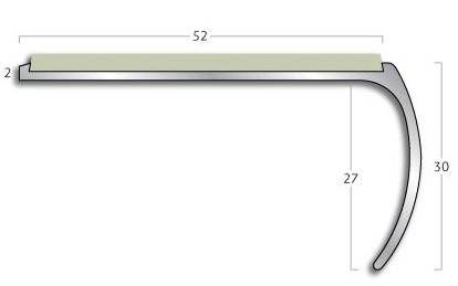 Stair Nosings Gradus stair nosing - AR3 Bullnose