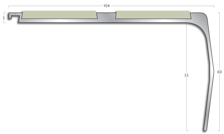 Stair Nosings Gradus stair nosing - G72 Kinked Face