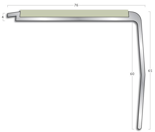 Stair Nosings Gradus stair nosing - G65 Kinked Face