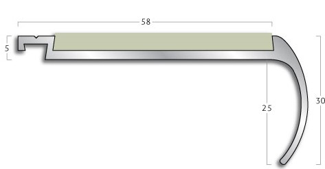 Gradus stair nosing - GR37 Bullnose