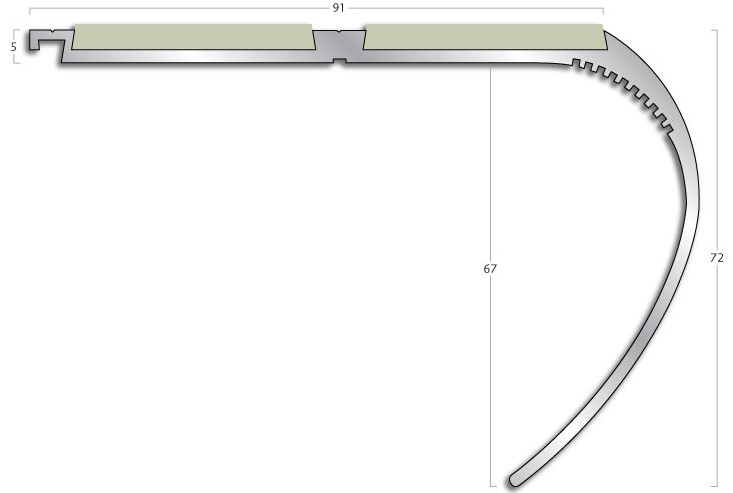 Stair Nosings Gradus stair nosing - GR12 Bullnose