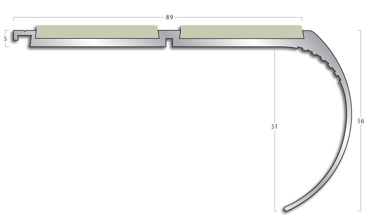 Stair Nosings Gradus stair nosing - GR62 Bullnose