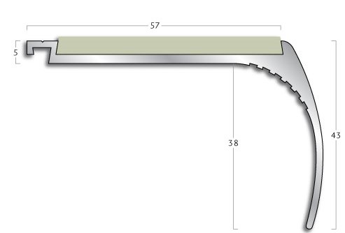 Stair Nosings Gradus stair nosing - G33 Bullnose