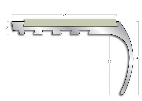 Stair Nosings Gradus stair nosing - CT 78 Bullnose