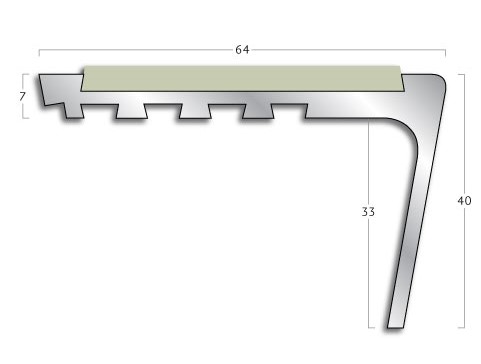 Gradus stair nosing  - CT 75 Rake Back