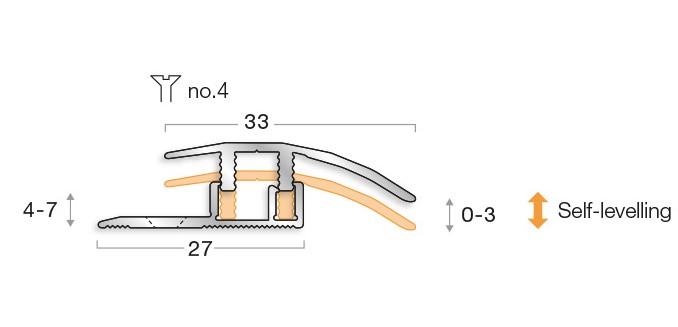 Clip design - Aluminium KA576 Safety Flooring