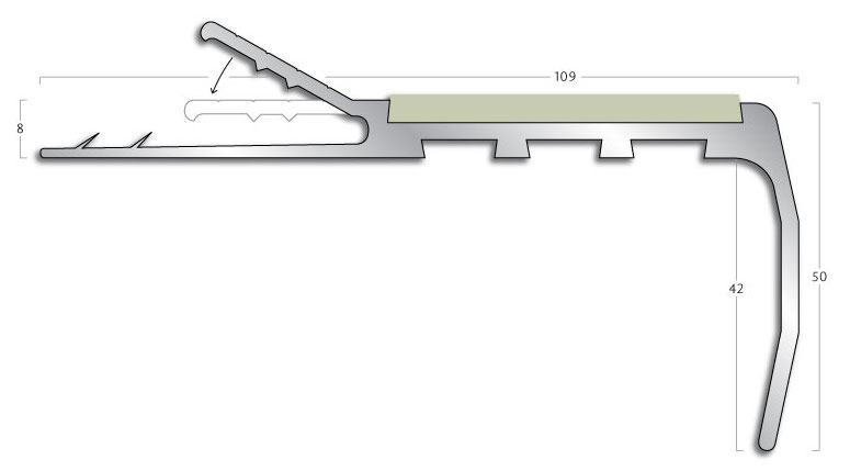 Stair Nosings Gradus stair nosing - CA 71 Kinked Back