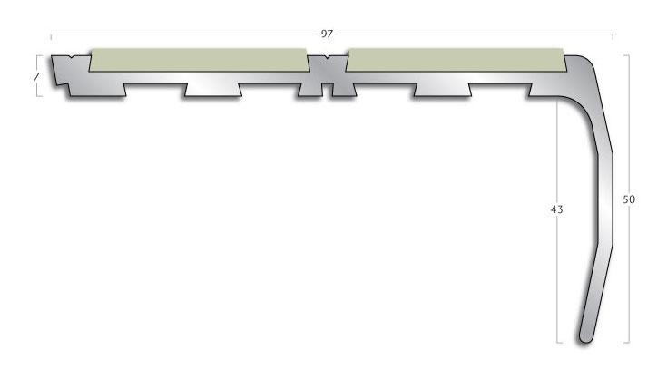 Stair Nosings Gradus stair nosing - CT 727 Kinked Face