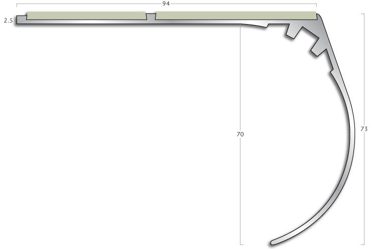 Stair Nosings Gradus stair nosing - AR7 Bullnose