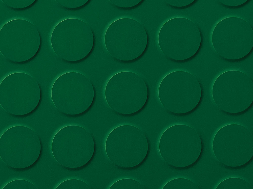 Planet Rubber Flooring - Mars Green Studded Tile 